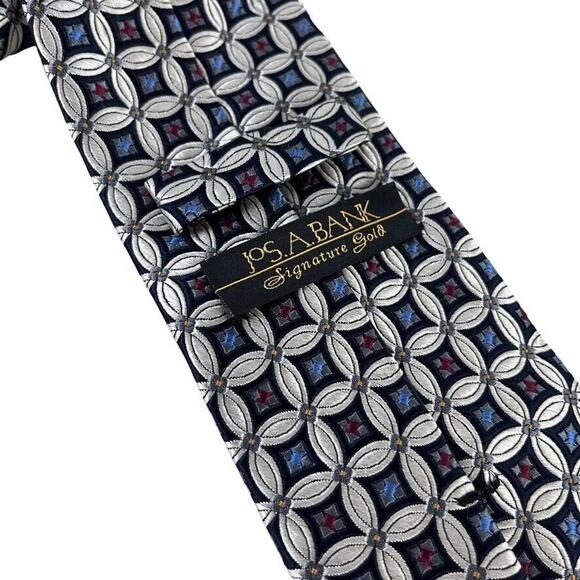 Jos Joseph A Bank Signature Gold Mens Hand Made 100% Silk Tie Necktie 3.5" - Picture 7 of 16